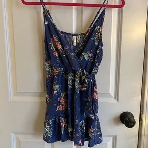 Target floral blue romper size XS